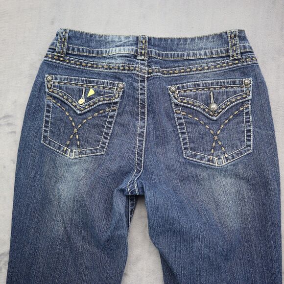 VSH Pants Womens 8 Blue Mid Rise Bootcut Flat Front Button Zip Denim Jeans - Picture 14 of 16